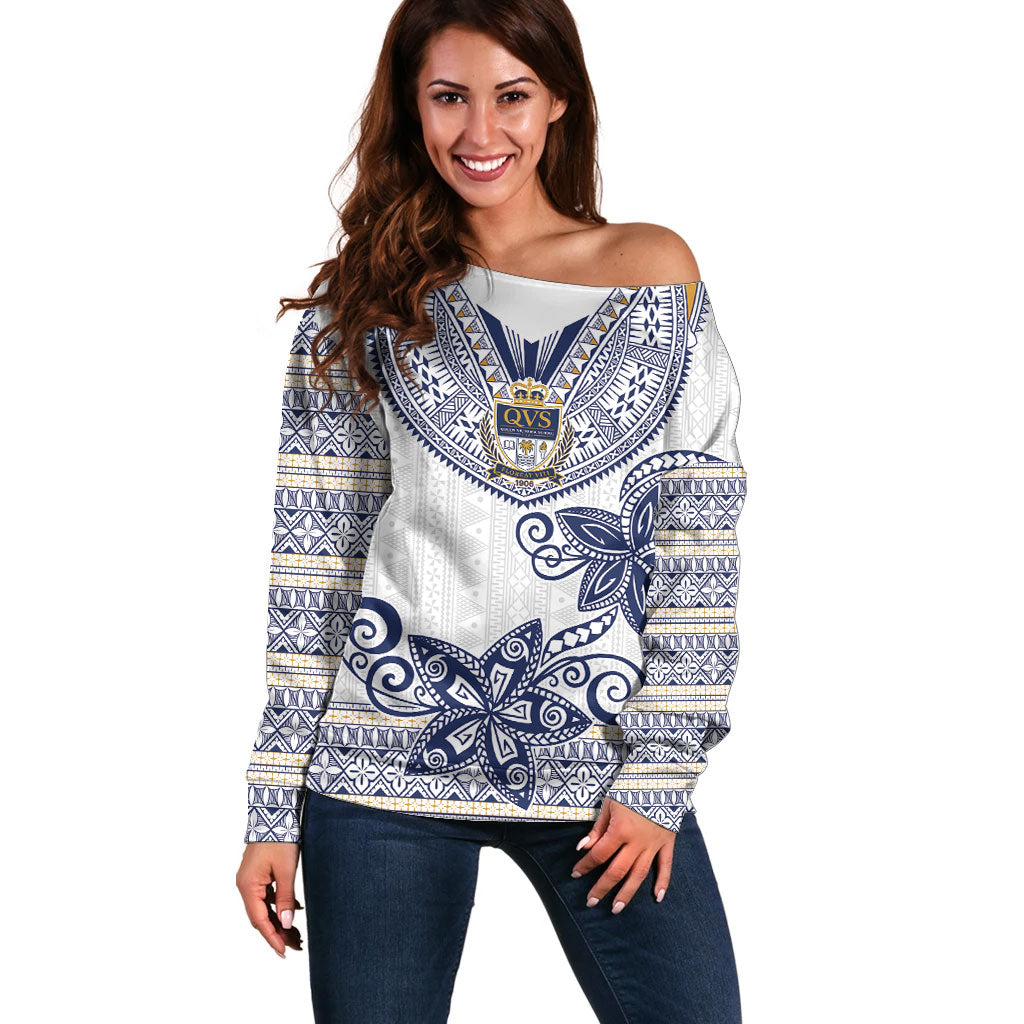 Fiji Queen Victoria School Personalised Off Shoulder Sweater QVS 120 Years Queen Victoria Alumni Legacy