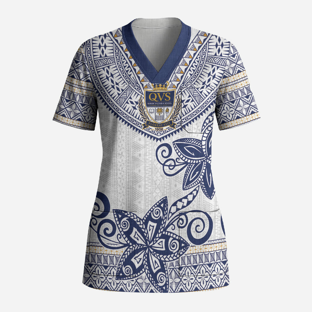 Fiji Queen Victoria School Personalised Scrub Top QVS 120 Years Queen Victoria Alumni Legacy