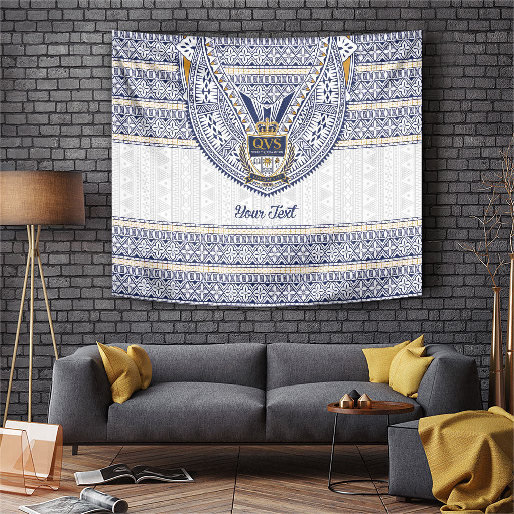 Fiji Queen Victoria School Personalised Tapestry QVS 120 Years Queen Victoria Alumni Legacy LT9 White - Polynesian Pride