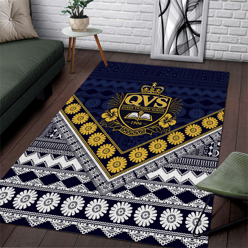 Fiji Queen Victoria School Area Rug QVS 1906 Generational School Legacy LT9 Blue - Polynesian Pride