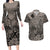 Beauty and The Warrior Polynesian Valentine Couples Matching Long Sleeve Bodycon Dress and Hawaiian Shirt Hibiscus FLowers Brown Style LT9 Brown - Polynesian Pride