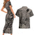 Beauty and The Warrior Polynesian Valentine Couples Matching Short Sleeve Bodycon Dress and Hawaiian Shirt Hibiscus FLowers Brown Style LT9 - Polynesian Pride