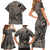 Beauty and The Warrior Polynesian Valentine Family Matching Short Sleeve Bodycon Dress and Hawaiian Shirt Hibiscus FLowers Brown Style LT9 - Polynesian Pride