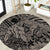 Beauty and The Warrior Polynesian Valentine Round Carpet Hibiscus FLowers Brown Style LT9 Brown - Polynesian Pride