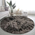 Beauty and The Warrior Polynesian Valentine Round Carpet Hibiscus FLowers Brown Style LT9 - Polynesian Pride