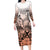 Beauty and The Warrior Polynesian Valentine Family Matching Long Sleeve Bodycon Dress and Hawaiian Shirt Hibiscus FLowers Orange Style LT9 Mom's Dress Orange - Polynesian Pride