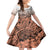 Beauty and The Warrior Polynesian Valentine Family Matching Short Sleeve Bodycon Dress and Hawaiian Shirt Hibiscus FLowers Orange Style LT9 Daughter's Dress Orange - Polynesian Pride