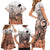 Beauty and The Warrior Polynesian Valentine Family Matching Short Sleeve Bodycon Dress and Hawaiian Shirt Hibiscus FLowers Orange Style LT9 - Polynesian Pride