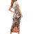 Beauty and The Warrior Polynesian Valentine Family Matching Short Sleeve Bodycon Dress and Hawaiian Shirt Hibiscus FLowers Orange Style LT9 - Polynesian Pride