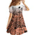 Beauty and The Warrior Polynesian Valentine Kid Short Sleeve Dress Hibiscus FLowers Orange Style LT9 - Polynesian Pride