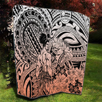 Beauty and The Warrior Polynesian Valentine Quilt Hibiscus FLowers Orange Style LT9 - Polynesian Pride