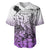 Beauty and The Warrior Polynesian Valentine Baseball Jersey Hibiscus FLowers Purple Style LT9 Purple - Polynesian Pride