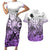 Beauty and The Warrior Polynesian Valentine Couples Matching Short Sleeve Bodycon Dress and Hawaiian Shirt Hibiscus FLowers Purple Style LT9 Purple - Polynesian Pride