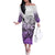 Beauty and The Warrior Polynesian Valentine Family Matching Off Shoulder Long Sleeve Dress and Hawaiian Shirt Hibiscus FLowers Purple Style LT9 Mom's Dress Purple - Polynesian Pride