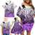 Beauty and The Warrior Polynesian Valentine Family Matching Off Shoulder Short Dress and Hawaiian Shirt Hibiscus FLowers Purple Style LT9 - Polynesian Pride