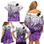 Beauty and The Warrior Polynesian Valentine Family Matching Off Shoulder Short Dress and Hawaiian Shirt Hibiscus FLowers Purple Style LT9 - Polynesian Pride