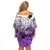 Beauty and The Warrior Polynesian Valentine Family Matching Off Shoulder Short Dress and Hawaiian Shirt Hibiscus FLowers Purple Style LT9 - Polynesian Pride