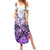 Beauty and The Warrior Polynesian Valentine Family Matching Summer Maxi Dress and Hawaiian Shirt Hibiscus FLowers Purple Style LT9 Mom's Dress Purple - Polynesian Pride