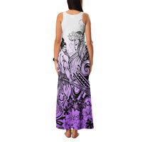 Beauty and The Warrior Polynesian Valentine Family Matching Tank Maxi Dress and Hawaiian Shirt Hibiscus FLowers Purple Style LT9 - Polynesian Pride