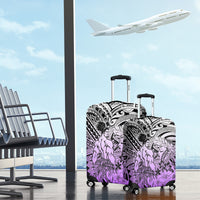 Beauty and The Warrior Polynesian Valentine Luggage Cover Hibiscus FLowers Purple Style LT9 - Polynesian Pride