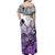 Beauty and The Warrior Polynesian Valentine Off Shoulder Maxi Dress Hibiscus FLowers Purple Style LT9 - Polynesian Pride