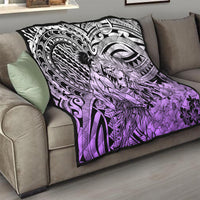 Beauty and The Warrior Polynesian Valentine Quilt Hibiscus FLowers Purple Style LT9 - Polynesian Pride