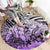 Beauty and The Warrior Polynesian Valentine Round Carpet Hibiscus FLowers Purple Style LT9 - Polynesian Pride