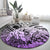 Beauty and The Warrior Polynesian Valentine Round Carpet Hibiscus FLowers Purple Style LT9 - Polynesian Pride