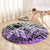 Beauty and The Warrior Polynesian Valentine Round Carpet Hibiscus FLowers Purple Style LT9 - Polynesian Pride