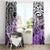 Beauty and The Warrior Polynesian Valentine Window Curtain Hibiscus FLowers Purple Style LT9 - Polynesian Pride