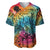 Beauty and The Warrior Polynesian Valentine Baseball Jersey Hibiscus FLowers Rainbow Style LT9 Rainbow - Polynesian Pride