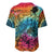 Beauty and The Warrior Polynesian Valentine Baseball Jersey Hibiscus FLowers Rainbow Style LT9 - Polynesian Pride