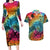 Beauty and The Warrior Polynesian Valentine Couples Matching Long Sleeve Bodycon Dress and Hawaiian Shirt Hibiscus FLowers Rainbow Style LT9 Rainbow - Polynesian Pride