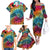 Beauty and The Warrior Polynesian Valentine Family Matching Off Shoulder Long Sleeve Dress and Hawaiian Shirt Hibiscus FLowers Rainbow Style LT9 - Polynesian Pride