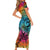 Beauty and The Warrior Polynesian Valentine Family Matching Short Sleeve Bodycon Dress and Hawaiian Shirt Hibiscus FLowers Rainbow Style LT9 - Polynesian Pride