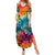 Beauty and The Warrior Polynesian Valentine Family Matching Summer Maxi Dress and Hawaiian Shirt Hibiscus FLowers Rainbow Style LT9 Mom's Dress Rainbow - Polynesian Pride