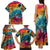 Beauty and The Warrior Polynesian Valentine Family Matching Tank Maxi Dress and Hawaiian Shirt Hibiscus FLowers Rainbow Style LT9 - Polynesian Pride