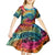 Beauty and The Warrior Polynesian Valentine Kid Short Sleeve Dress Hibiscus FLowers Rainbow Style LT9 - Polynesian Pride