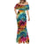 Beauty and The Warrior Polynesian Valentine Mermaid Dress Hibiscus FLowers Rainbow Style LT9 - Polynesian Pride