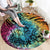 Beauty and The Warrior Polynesian Valentine Round Carpet Hibiscus FLowers Rainbow Style LT9 - Polynesian Pride