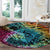 Beauty and The Warrior Polynesian Valentine Round Carpet Hibiscus FLowers Rainbow Style LT9 - Polynesian Pride