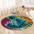 Beauty and The Warrior Polynesian Valentine Round Carpet Hibiscus FLowers Rainbow Style LT9 - Polynesian Pride