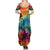 Beauty and The Warrior Polynesian Valentine Summer Maxi Dress Hibiscus FLowers Rainbow Style LT9 - Polynesian Pride