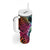 Beauty and The Warrior Polynesian Valentine Tumbler With Handle Hibiscus FLowers Rainbow Style