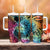 Beauty and The Warrior Polynesian Valentine Tumbler With Handle Hibiscus FLowers Rainbow Style