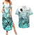 Beauty and The Warrior Polynesian Valentine Couples Matching Summer Maxi Dress and Hawaiian Shirt Hibiscus FLowers Turquoise Style LT9 Turquoise - Polynesian Pride