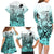 Beauty and The Warrior Polynesian Valentine Family Matching Long Sleeve Bodycon Dress and Hawaiian Shirt Hibiscus FLowers Turquoise Style LT9 - Polynesian Pride