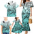 Beauty and The Warrior Polynesian Valentine Family Matching Mermaid Dress and Hawaiian Shirt Hibiscus FLowers Turquoise Style LT9 - Polynesian Pride