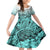 Beauty and The Warrior Polynesian Valentine Family Matching Off Shoulder Maxi Dress and Hawaiian Shirt Hibiscus FLowers Turquoise Style LT9 Daughter's Dress Turquoise - Polynesian Pride