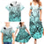 Beauty and The Warrior Polynesian Valentine Family Matching Summer Maxi Dress and Hawaiian Shirt Hibiscus FLowers Turquoise Style LT9 - Polynesian Pride